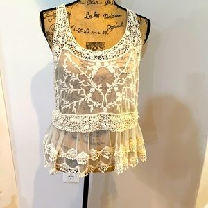 Beautiful Lace and embroidered top